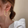 Wholesale Women's Alloy Geometric Round Cross Earrings With Electroplating Retro Temperament And Light Luxury Design