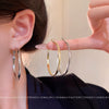Wholesale Women's Alloy Geometric Round Plain Hoop Earrings With Electroplating