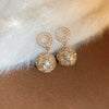 Wholesale Women's Alloy Geometric Silver Needle Diamond Pearl Earrings With Electroplating Treatment Light Luxury High Grade Style