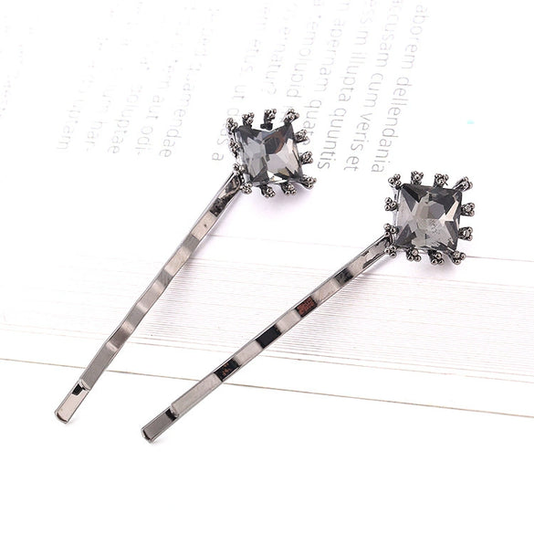 Wholesale Women's Alloy Geometric Square Round Clip Hair Accessories With Electroplating Process
