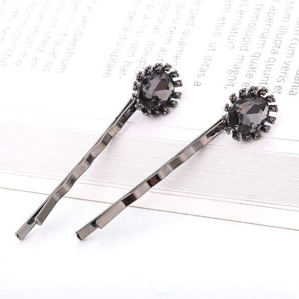 Wholesale Women's Alloy Geometric Square Round Clip Hair Accessories With Electroplating Process