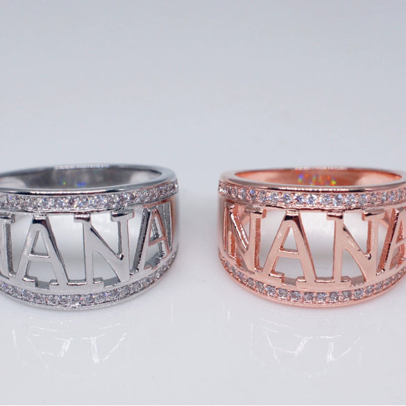 Wholesale Women's Alloy Geometric Style Diamond Ring Electroplated