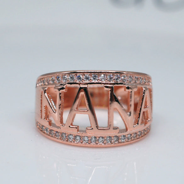 Wholesale Women's Alloy Geometric Style Diamond Ring Electroplated