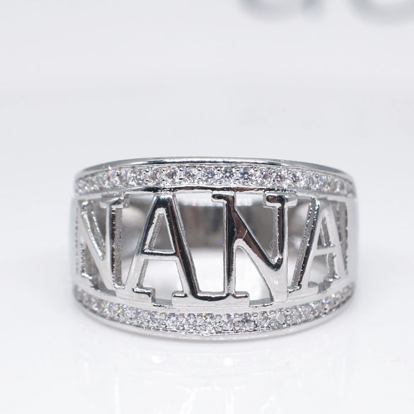 Wholesale Women's Alloy Geometric Style Diamond Ring Electroplated