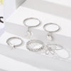 Wholesale Women's Alloy Geometric Style Overlapping Joint Ring With Dripping Glue Treatment