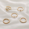 Wholesale Women's Alloy Geometric Style Ring Jewelry With Leaves Diamond Pearl And Electroplating Treatment