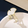 Wholesale Women's Alloy Ginkgo Flower Pearl Brooch With Electroplating Design