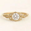 Wholesale Women's Alloy Gold Ring With Flower Pattern Electroplated Simple And Fashionable Creative Classic