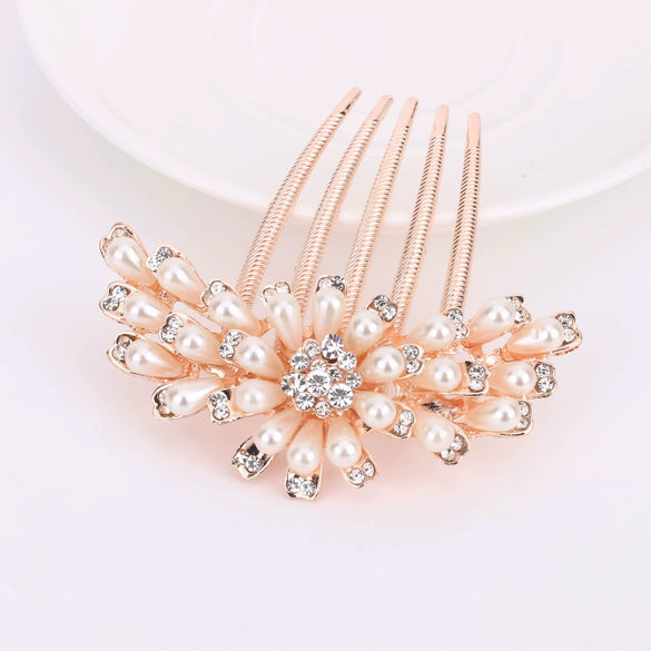 Wholesale Women's Alloy Hair Accessories With Rhinestone Bow Pearl Plaid Animals Zodiac Electroplated Design