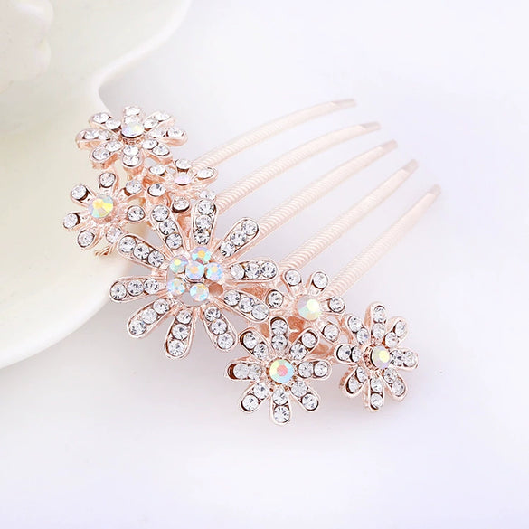 Wholesale Women's Alloy Hair Accessories With Rhinestone Bow Pearl Plaid Animals Zodiac Electroplated Design