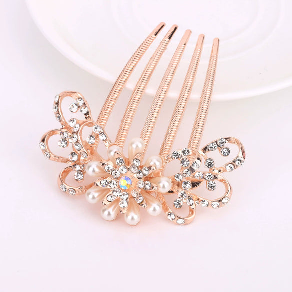 Wholesale Women's Alloy Hair Accessories With Rhinestone Bow Pearl Plaid Animals Zodiac Electroplated Design