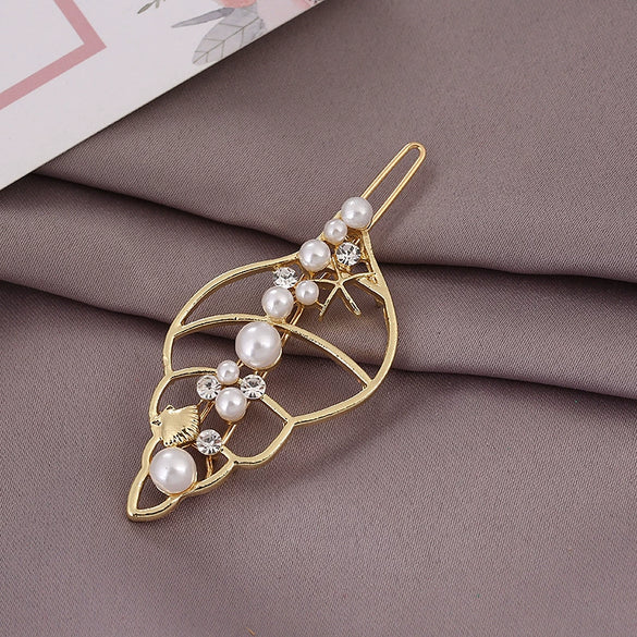 Wholesale Women's Alloy Hair Accessories With Starfish Shell Bear Bow Tie Geometric Patterns And Electroplating