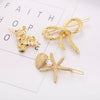 Wholesale Women's Alloy Hair Accessories With Starfish Shell Bear Bow Tie Geometric Patterns And Electroplating