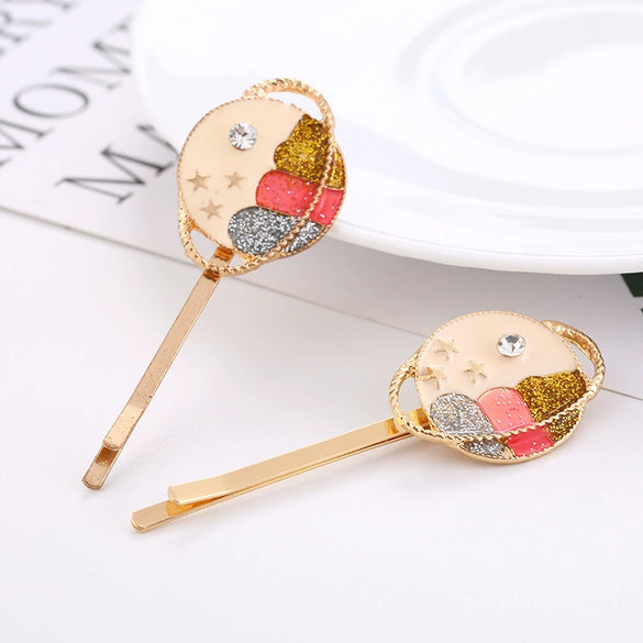 Wholesale Women's Alloy Hair Clip From Flower Starry Sky Series With Electroplating Treatment