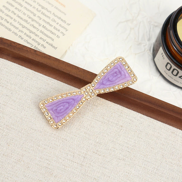 Wholesale Women's Alloy Hairpin Set With Diamonds In Bow Shape Simple And Fashionable