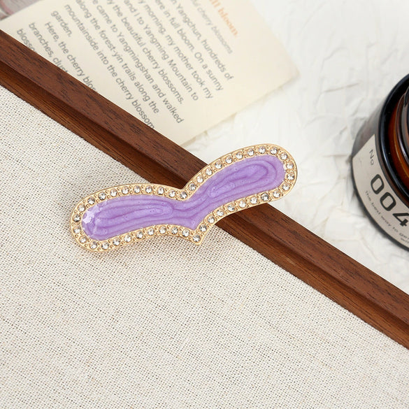 Wholesale Women's Alloy Hairpin Set With Diamonds In Bow Shape Simple And Fashionable