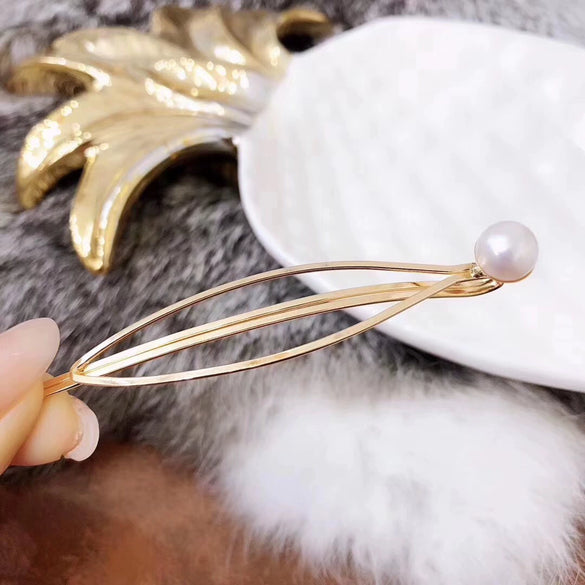 Wholesale Women's Alloy Hairpin Set With Purely Natural Freshwater Pearls Geometric Style
