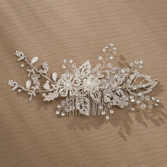 Wholesale Women's Alloy Handmade Flower Hair Comb For Wedding Jewelry