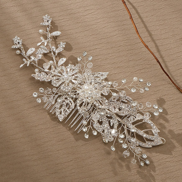Wholesale Women's Alloy Handmade Flower Hair Comb For Wedding Jewelry