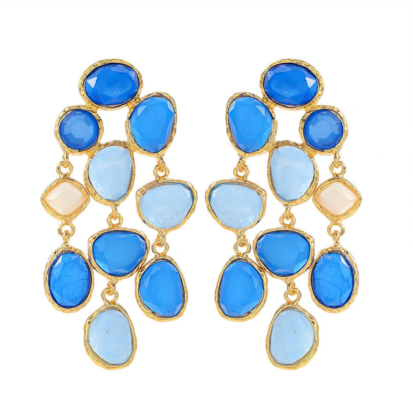 Wholesale Women's Alloy Handmade Geometric Diamond Earrings In Bohemian Retro Style