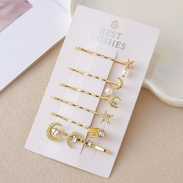 Wholesale Women's Alloy Handmade Lovely Moon Shape Hairpin Hair Accessories