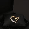 Wholesale Women's Alloy Heart Shape Crystal Antiexposure Brooch With Electroplating Treatment For Clothes Neckline Highend And Niche Jewelry