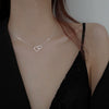 Wholesale Women's Alloy Heart Shape Doublering Necklace With Electroplating And Water Wave Chain Light Luxury Style