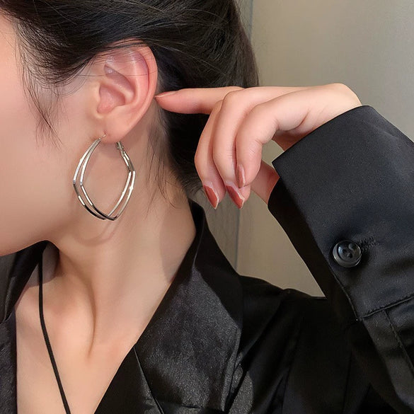 Wholesale Women's Alloy Heart Shape High Sense Electroplated Ring Earrings