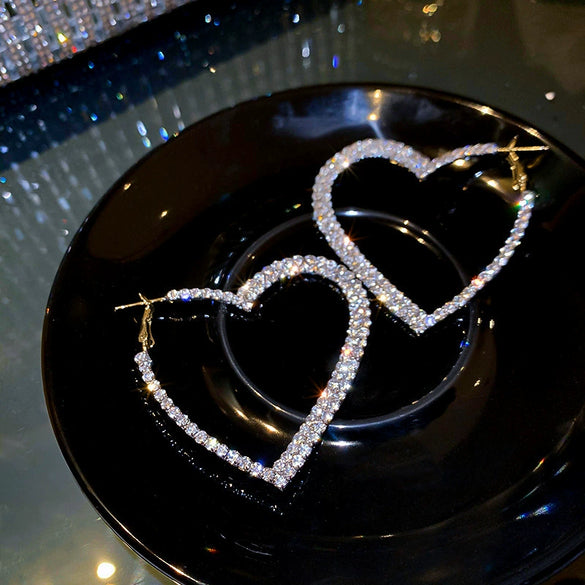 Wholesale Women's Alloy Heart Shape High Sense Electroplated Ring Earrings