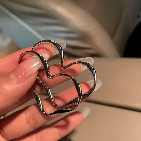 Wholesale Women's Alloy Heart Shape High Sense Electroplated Ring Earrings