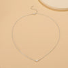 Wholesale Women's Alloy Heart Shape Pendant O Chain Necklace With Electroplating Treatment Korean Fashion Simple Love Style