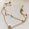 Wholesale Women's Alloy Heartshaped Doublelayer Love Anklet