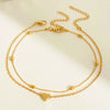 Wholesale Women's Alloy Heartshaped Doublelayer Love Anklet