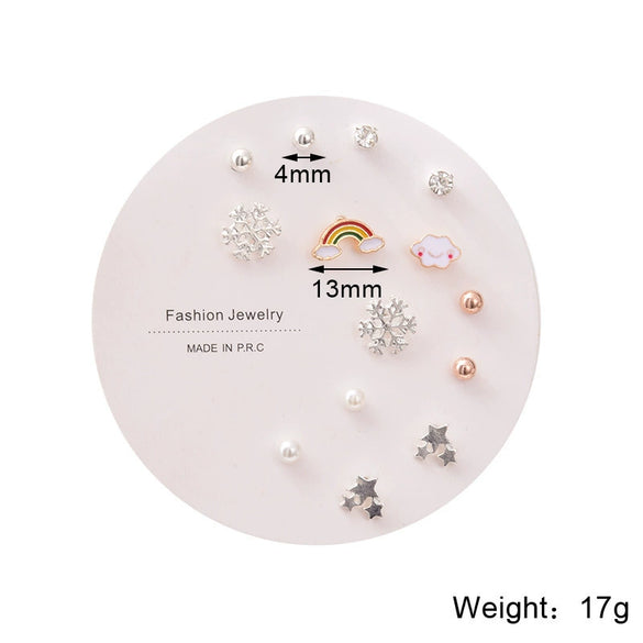 Wholesale Women's Alloy Heartshaped Electroplated Earring Set
