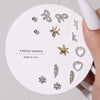 Wholesale Women's Alloy Heartshaped Electroplated Earring Set