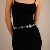 Wholesale Women's Alloy Hollow Metal Flower Waist Chain With Electroplating Treatment