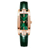 Wholesale Women's Alloy Imitation Leather Square Fashion Vintage Watch With Printed Logo