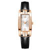 Wholesale Women's Alloy Imitation Leather Square Fashion Vintage Watch With Printed Logo