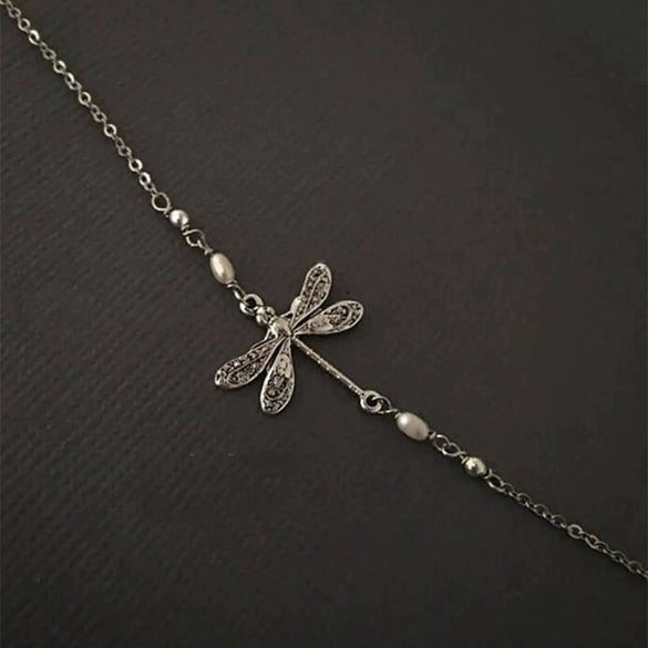 Wholesale Women's Alloy Insect Dragonfly Anklet Fashion Loose Beads Foot Accessories