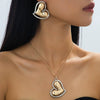 Wholesale Women's Alloy Jewelry Set With Geometric Pattern Electroplated Heart Design