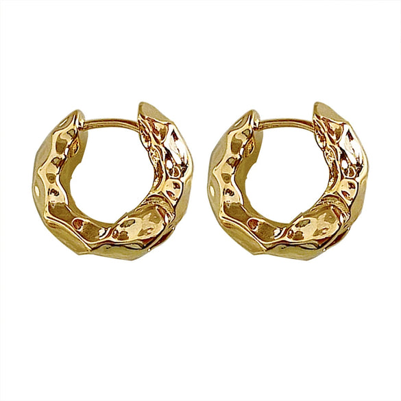 Wholesale Women's Alloy Light Luxury Geometric Irregular Circle Metal Earrings With Electroplating