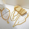 Wholesale Women's Alloy Love Shaped Necklace With Geometric Pattern And Electroplated Treatment Box Chain Style