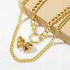 Wholesale Women's Alloy Love Shaped Necklace With Geometric Pattern And Electroplated Treatment Box Chain Style