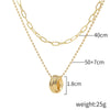 Wholesale Women's Alloy Love Shaped Necklace With Geometric Pattern And Electroplated Treatment Box Chain Style