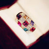 Wholesale Women's Alloy Magic Color Inlaid Rhinestone Geometric Design Diamond Ring