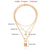 Wholesale Women's Alloy Metal Round Bead Exaggerated Eight Mans Star Multilayer Stacked Clavicle Chain Necklace Electroplated With Geometric Design