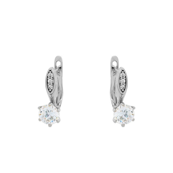 Wholesale Women's Alloy Micropaved Zircon Geometric Earrings With Electroplating Design