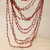 Wholesale Women's Alloy Multi Layer Red Beads Tassel Necklace With Geometric Pattern And Snake Bone Chain