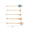 Wholesale Women's Alloy Natural Style Ocean Series Shell Starfish Conch Hairpin Electroplated Oneword Clip Headwear