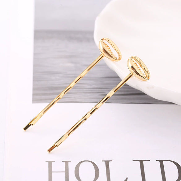 Wholesale Women's Alloy Natural Style Ocean Series Shell Starfish Conch Hairpin Electroplated Oneword Clip Headwear